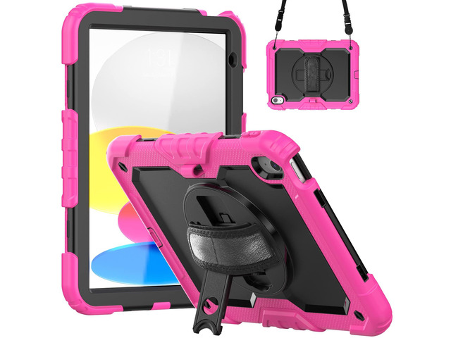 Heavy Duty Shockproof Protective Case with Screen Protector, 360° Rotatable Kickstand & Hand/Shoulder Strap for iPad 11th Gen (A16,11 Inch,2025) /...