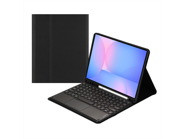 Magnetic Detachable Touch Bluetooth Keyboard Case with Pencil Holder for Galaxy Tab S10 FE/S9 FE 10.9'/S9 11', Black