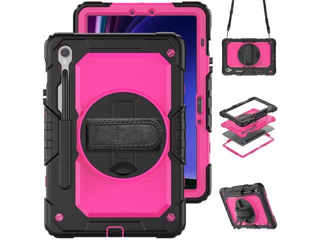 Heavy Duty Shockproof Protective Case with Screen Protector, 360Â° Rotatable Kickstand & Hand/Shoulder Strap for Samsung Galaxy Tab S10 Lite / S10...