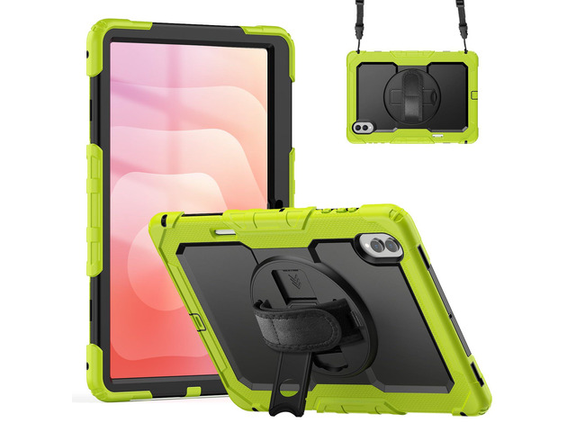Heavy Duty Shockproof Case with 360° Rotatable Stand, Hand & Shoulder Strap for Samsung Galaxy Tab S11 Ultra 14.6' 2025 (SM-X930/SM-X936B),Green