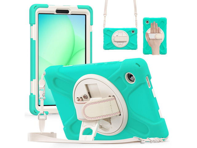 Shockproof Kids Case with Pencil Holder, 360° Rotatable Stand, Hand & Shoulder Strap for Samsung Galaxy Tab A11 8.7' (2025) / Tab A9 8.7' (2023),...
