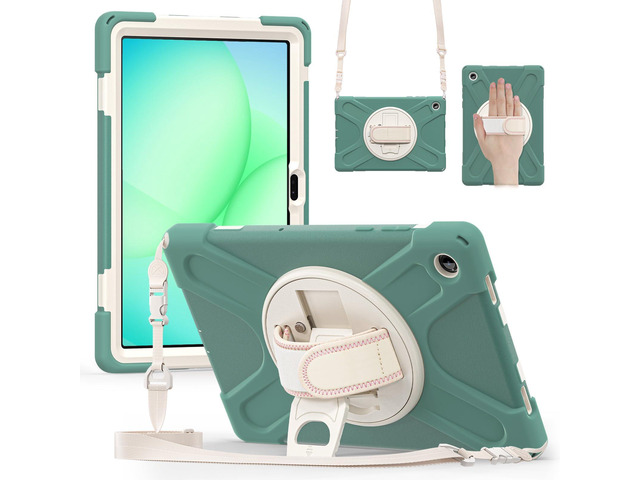 Shockproof Kids Case with Pencil Holder, 360° Rotatable Stand, Hand & Shoulder Strap for Samsung Galaxy Tab A11 Plus 11' (2025) / Tab A9 Plus 11'...