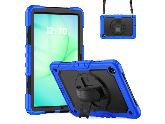 Heavy Duty Shockproof Case with 360° Rotatable Stand, Hand & Shoulder Strap for Samsung Galaxy Tab A11 Plus 11' (2025) / Tab A9 Plus 11' (2023), Blue