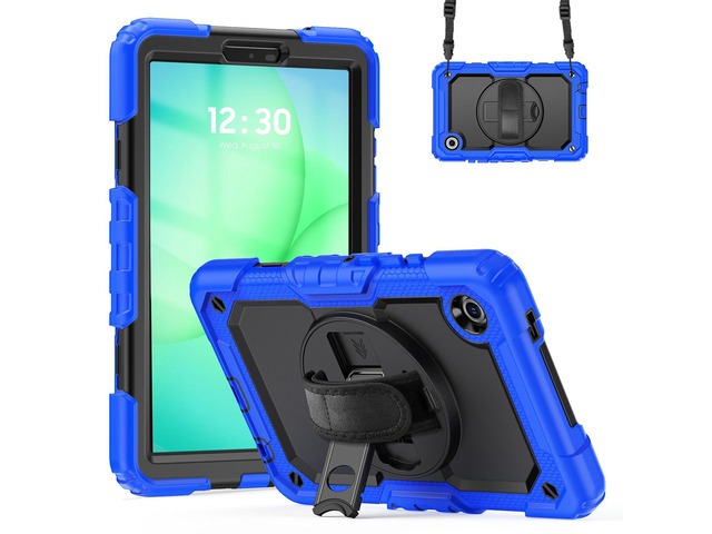 Heavy Duty Shockproof Case with 360° Rotatable Stand, Hand & Shoulder Strap for Samsung Galaxy Tab A11 8.7' (2025) / Tab A9 8.7' (2023), Blue