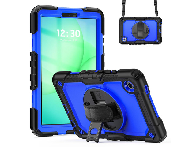 Heavy Duty Shockproof Case with 360° Rotatable Stand, Hand & Shoulder Strap for Samsung Galaxy Tab A11 8.7' (2025) / Tab A9 8.7' (2023), BluePC