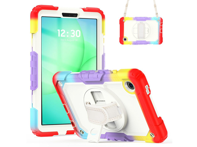 Heavy Duty Shockproof Case with 360Â° Rotatable Stand, Hand & Shoulder Strap for Samsung Galaxy Tab A11 8.7' (2025) / Tab A9 8.7' (2023), Camouflage...