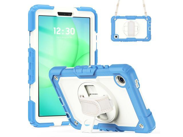Heavy Duty Shockproof Case with 360&deg; Rotatable Stand, Hand & Shoulder Strap for Samsung Galaxy Tab A11 8.7 (2025) / Tab A9 8.7 (2023), Cyan Blue