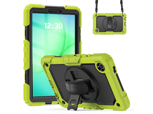 Heavy Duty Shockproof Case with 360° Rotatable Stand, Hand & Shoulder Strap for Samsung Galaxy Tab A11 8.7' (2025) / Tab A9 8.7' (2023), Green