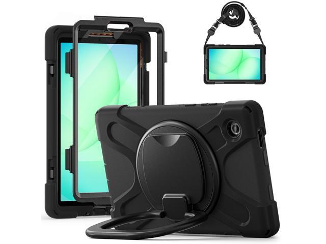 Rugged Silicone Case with Handle Grip, 360° Kickstand, Strap & S Pen Holder for Samsung Galaxy Tab A11 8.7' (2025) / Tab A9 8.7' (2023), Black