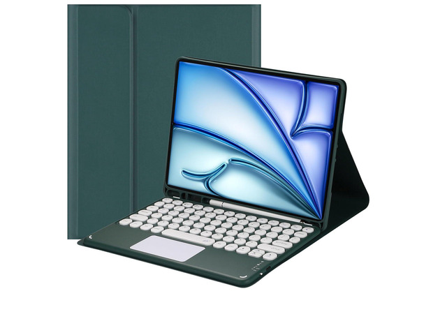 Magnetically Detachable Bluetooth Touch Keyboard Case with Pencil Holder, compatible with iPad Air 11-inch (M3 2025 / M2 2024) & iPad Air 10.9-inch...