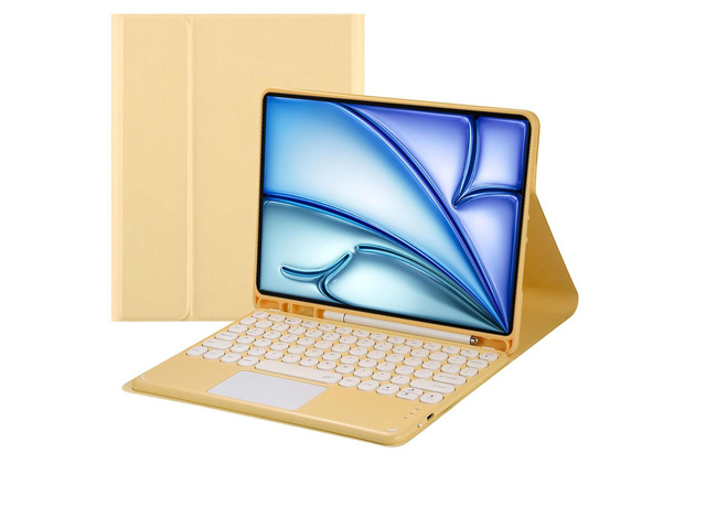 Magnetically Detachable Bluetooth Touch Keyboard Case with Pencil Holder, compatible with iPad Air 11-inch (M3 2025 / M2 2024) & iPad Air 10.9-inch...