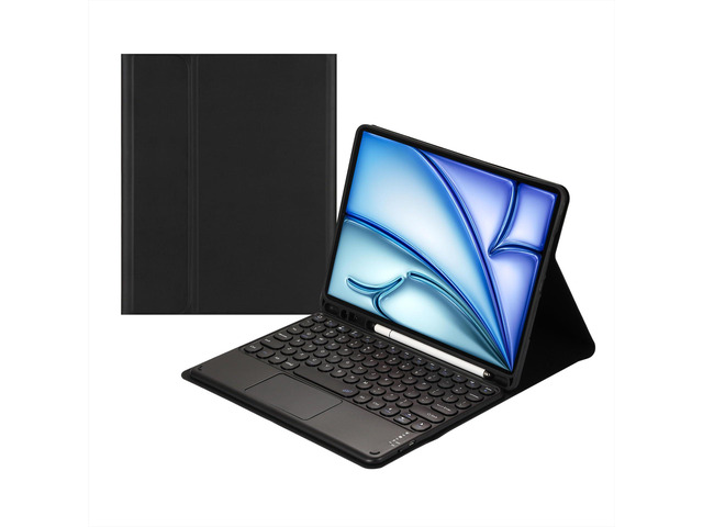 Magnetically Detachable Bluetooth Touch Keyboard Case with Pencil Holder, compatible with iPad Air 11-inch (M3 2025 / M2 2024) & iPad Air 10.9-inch...