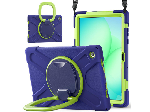 Rugged Silicone Cover with Handle Grip, 360° Kickstand, Strap & S Pen Holder for Samsung Galaxy Tab A11 Plus 11' (2025) / Tab A9 Plus 11' (2023),...