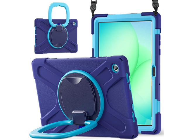 Rugged Silicone Cover with Handle Grip, 360° Kickstand, Strap & S Pen Holder for Samsung Galaxy Tab A11 Plus 11' (2025) / Tab A9 Plus 11' (2023),...