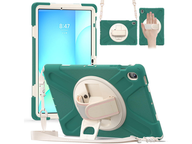 Shockproof Kids Case with Pencil Holder, 360Â° Rotating Hand Strap, Stand & Shoulder Strap for Samsung Galaxy Tab S10 FE+ 13.1' 2025 (X620/X626B),...