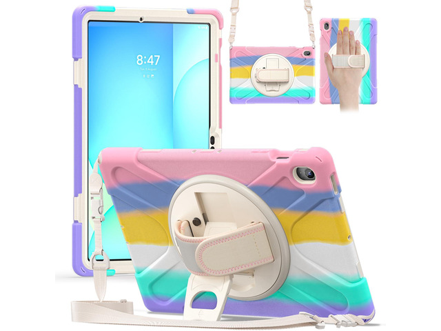 Shockproof Kids Case with Pencil Holder, 360° Rotating Hand Strap, Stand & Shoulder Strap for Samsung Galaxy Tab S10 FE+ 13.1' 2025 (X620/X626B),...