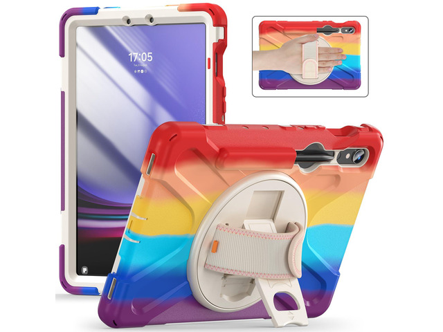 Shockproof Kids Case with Pencil Holder, 360° Rotating Hand Strap & Shoulder Strap for Samsung Galaxy Tab S10 Lite / S10 FE / S9 FE 5G / S9...