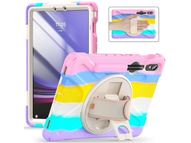 Shockproof Kids Case with Pencil Holder, 360° Rotating Hand Strap & Shoulder Strap for Samsung Galaxy Tab S10 Lite / S10 FE / S9 FE 5G / S9...