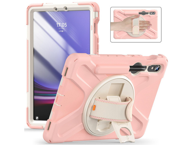 Shockproof Kids Case with Pencil Holder, 360° Rotating Hand Strap & Shoulder Strap for Samsung Galaxy Tab S10 Lite / S10 FE / S9 FE 5G / S9...