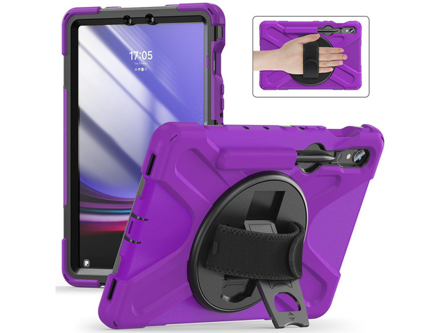 Shockproof Kids Case with Pencil Holder, 360° Rotating Hand Strap & Shoulder Strap for Samsung Galaxy Tab S10 Lite / S10 FE / S9 FE 5G / S9...