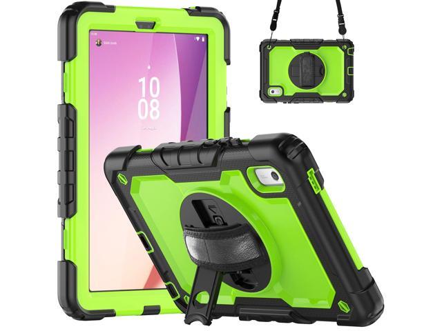 Heavy Duty Shockproof Case with Screen Protector, 360° Rotating Stand, Hand & Shoulder Strap for Tab M9 9.0' (TB-310FU, 2023)GreenPC