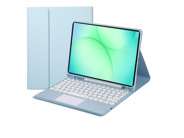 Magnetic Detachable Bluetooth Touch Keyboard Case with Pencil Holder for 11' Samsung Galaxy Tab A11+ (2025) / A9+ (2023),Blue