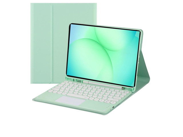 Magnetic Detachable Bluetooth Touch Keyboard Case with Pencil Holder for 11' Samsung Galaxy Tab A11+ (2025) / A9+ (2023),Green
