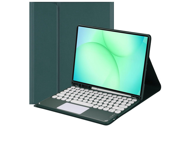 Magnetic Detachable Bluetooth Touch Keyboard Case with Pencil Holder for 11' Samsung Galaxy Tab A11+ (2025) / A9+ (2023),Dark Green
