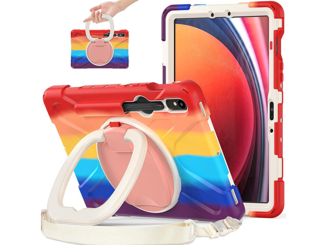 Rugged Silicone Cover with Handle Grip, 360° Kickstand, Strap & S Pen Holder for Samsung Galaxy Tab S10 Lite / S10 FE / S9 FE 10.9' / Tab S9...