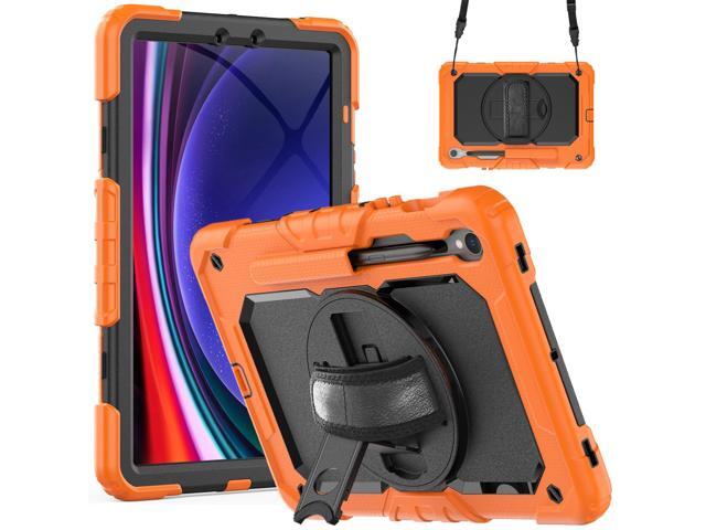 Heavy Duty Shockproof Case with Screen Protector, 360° Rotating Stand, Hand & Shoulder Strap for Samsung Galaxy Tab S10 FE / S9 FE 5G 10.9' / Tab...