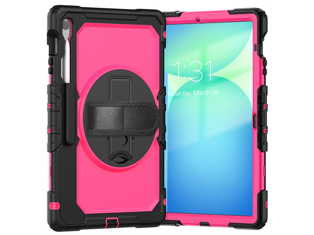 Heavy Duty Shockproof Case with Screen Protector, 360° Rotating Stand, Hand & Shoulder Strap for Samsung Galaxy Tab S10 FE+ 13.1' 2025...