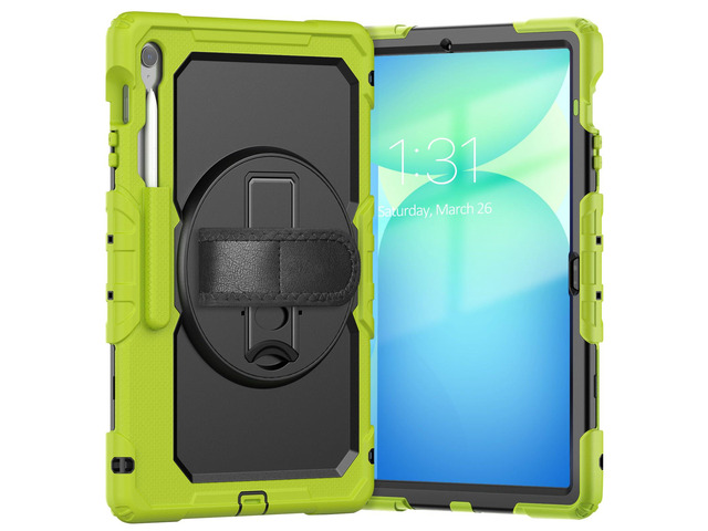 Heavy Duty Shockproof Case with Screen Protector, 360° Rotating Stand, Hand & Shoulder Strap for Samsung Galaxy Tab S10 FE+ 13.1' 2025...
