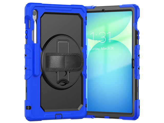 Heavy Duty Shockproof Case with Screen Protector, 360° Rotating Stand, Hand & Shoulder Strap for Samsung Galaxy Tab S10 FE+ 13.1' 2025...