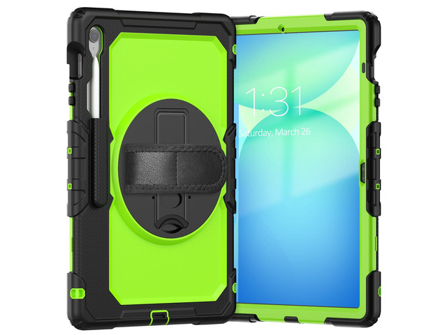 Heavy Duty Shockproof Case with Screen Protector, 360° Rotating Stand, Hand & Shoulder Strap for Samsung Galaxy Tab S10 FE+ 13.1' 2025...