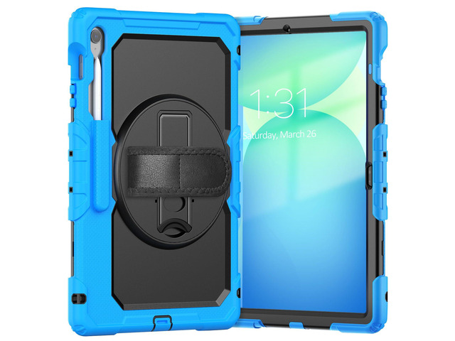 Heavy Duty Shockproof Case with Screen Protector, 360° Rotating Stand, Hand & Shoulder Strap for Samsung Galaxy Tab S10 FE+ 13.1' 2025...