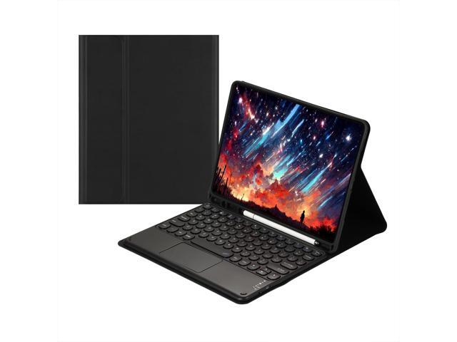 Magnetically Detachable Touch Bluetooth Keyboard Case with Pencil Holder for iPad 9.7' 2018/2017, iPad Air 2 / iPad Air,Black