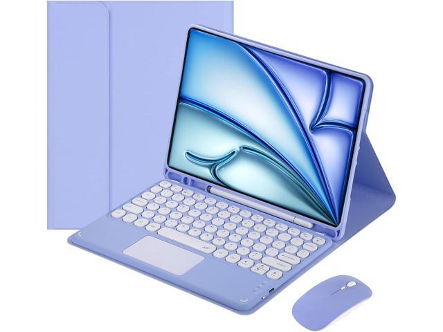 Magnetically Detachable Touch Bluetooth Keyboard Case with Mouse for iPad Air 11' M3(2025)/M2(2024), iPad Air 5th/4th Gen 10.9' (2022/2020),Purple