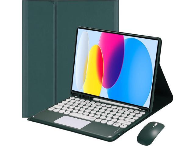 Magnetically Detachable Touch Bluetooth Keyboard Case with Mouse for iPad 11th Gen (A16, 2025) 11' & iPad 10th Gen (2022) 10.9', Dark Green