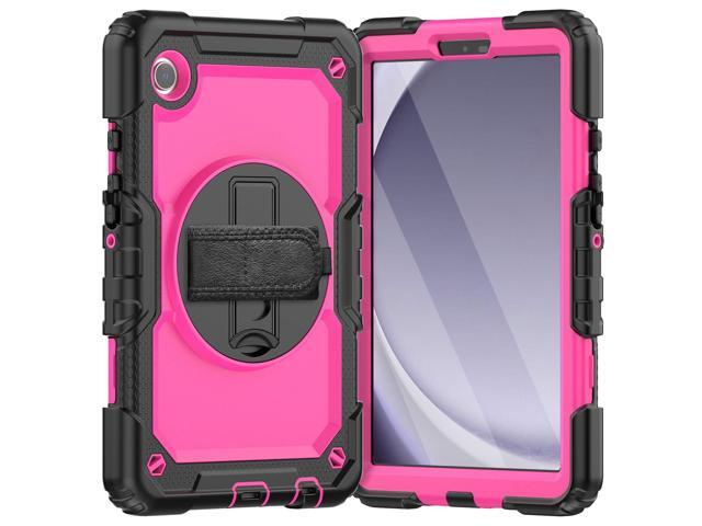 Heavy Duty Shockproof Protective Case with Screen Protector, 360Â° Rotating Stand, Hand & Shoulder Strap for Samsung Galaxy Tab A9 8.7-inch...
