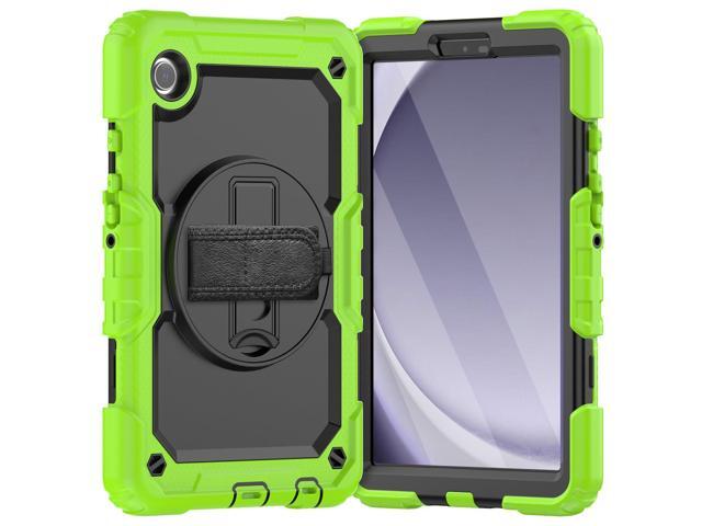 Heavy Duty Shockproof Protective Case with Screen Protector, 360Â° Rotating Stand, Hand & Shoulder Strap for Samsung Galaxy Tab A9 8.7-inch...