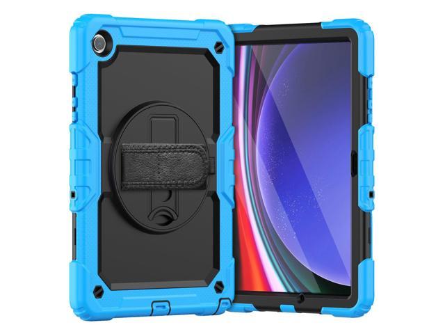 Heavy Duty Shockproof Protective Case with Screen Protector, 360° Rotating Stand, Hand & Shoulder Strap for Samsung Galaxy Tab A9+ Plus 11-inch...
