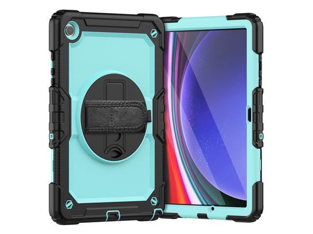 Heavy Duty Shockproof Protective Case with Screen Protector, 360° Rotating Stand, Hand & Shoulder Strap for Samsung Galaxy Tab A9+ Plus 11-inch...