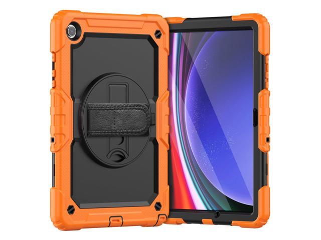 Heavy Duty Shockproof Protective Case with Screen Protector, 360&deg; Rotating Stand, Hand & Shoulder Strap for Samsung Galaxy Tab A9+ Plus 11-inch...