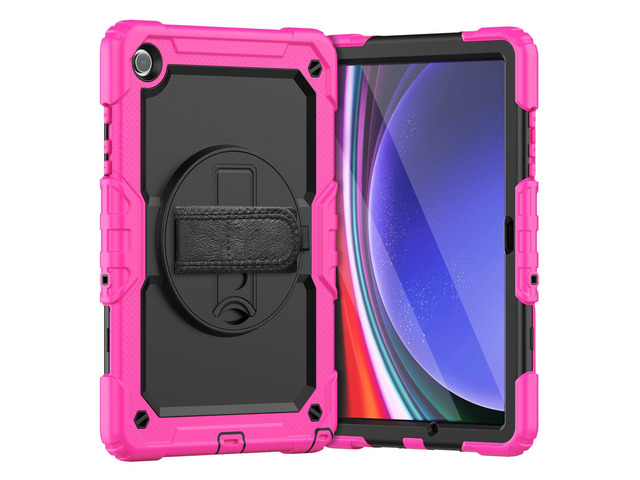 Heavy Duty Shockproof Protective Case with Screen Protector, 360Â° Rotating Stand, Hand & Shoulder Strap for Samsung Galaxy Tab A9+ Plus 11-inch...