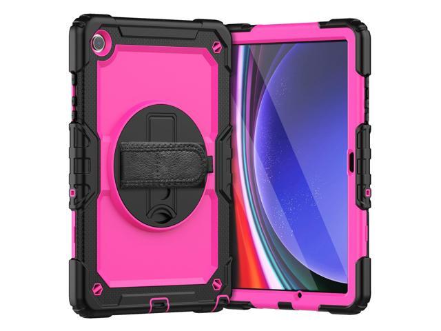 Heavy Duty Shockproof Protective Case with Screen Protector, 360&deg; Rotating Stand, Hand & Shoulder Strap for Samsung Galaxy Tab A9+ Plus 11-inch...