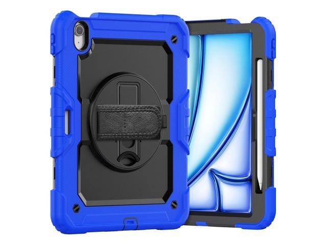 Heavy Duty Shockproof Protective Case with Screen Protector, 360° Rotating Stand, Hand & Shoulder Strap for iPad Air 11-inch M3 (2025) / M2 (2024),...