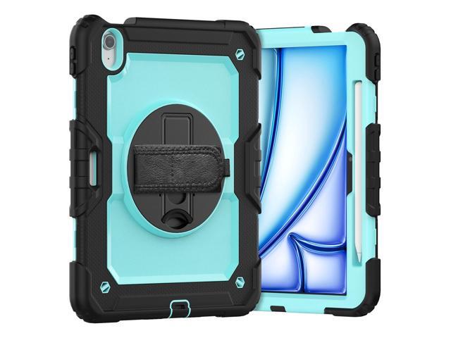 Heavy Duty Shockproof Protective Case with Screen Protector, 360Â° Rotating Stand, Hand & Shoulder Strap for iPad Air 11-inch M3 (2025) / M2 (2024),...