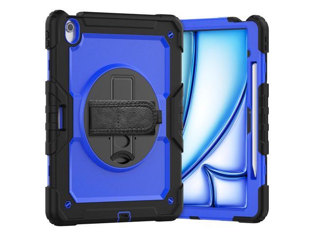 Heavy Duty Shockproof Protective Case with Screen Protector, 360Â° Rotating Stand, Hand & Shoulder Strap for iPad Air 13-inch M3 (2025) / M2 (2024)...