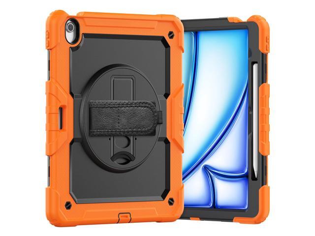 Heavy Duty Shockproof Protective Case with Screen Protector, 360° Rotating Stand, Hand & Shoulder Strap for iPad Air 13-inch M3 (2025) / M2 (2024)...