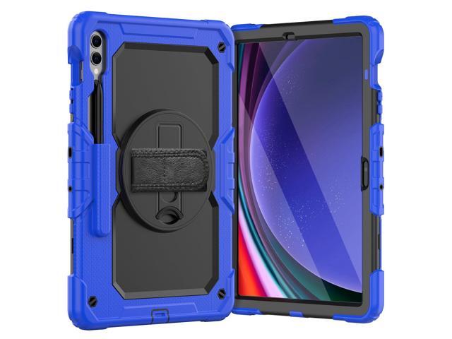 Heavy Duty Shockproof Protective Case with Screen Protector, 360° Rotating Stand, Hand & Shoulder Strap for Samsung Galaxy Tab S10 Plus 12.4 Inch...